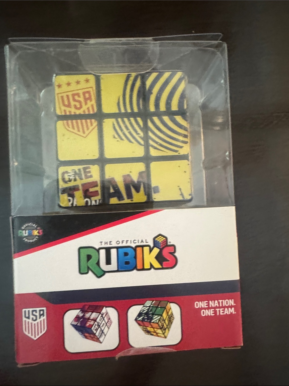 Official USA SOCCER Yellow Pocket Cube Puzzle